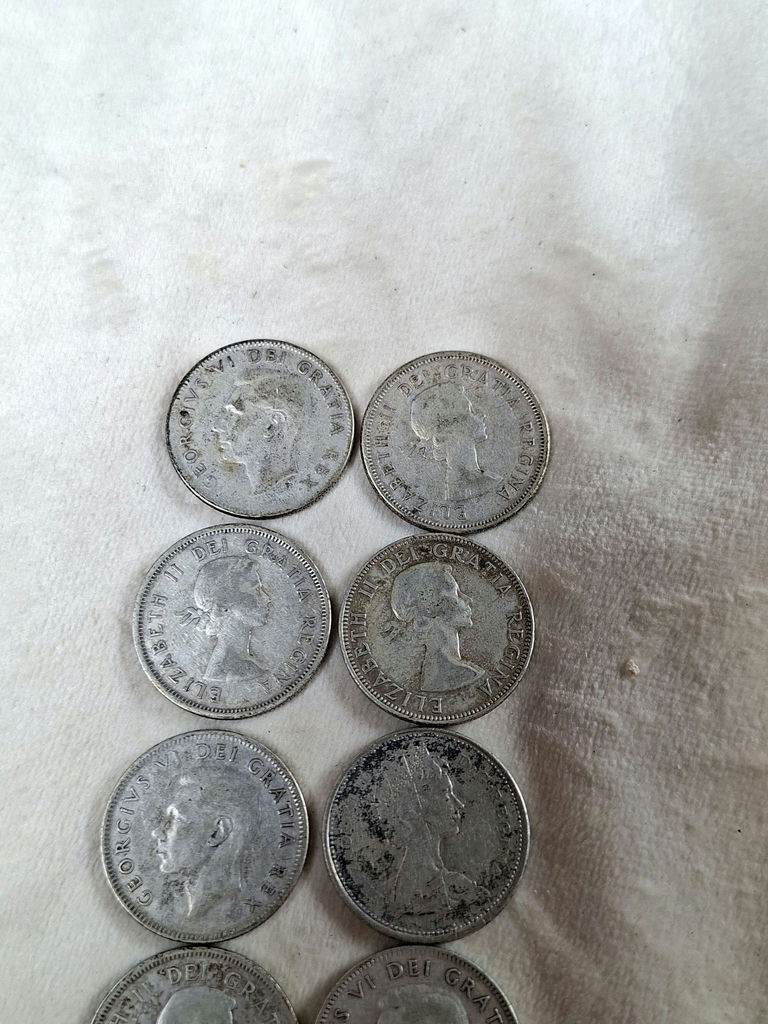 Eight CANADIAN SILVER QUARTERS from The 50s ($2 In Face Value) - image 5 of 6