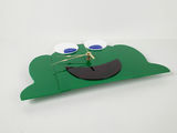 Vintage Green Plastic Frog Figural Wall Clock Whimsical Pop Art Decor - thumbnail 2 of 6
