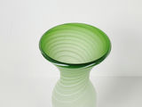 Vintage Murano Style Green Spiraling Mezza Filigrana Frosted Glass Trumpet Vase - thumbnail 6 of 9