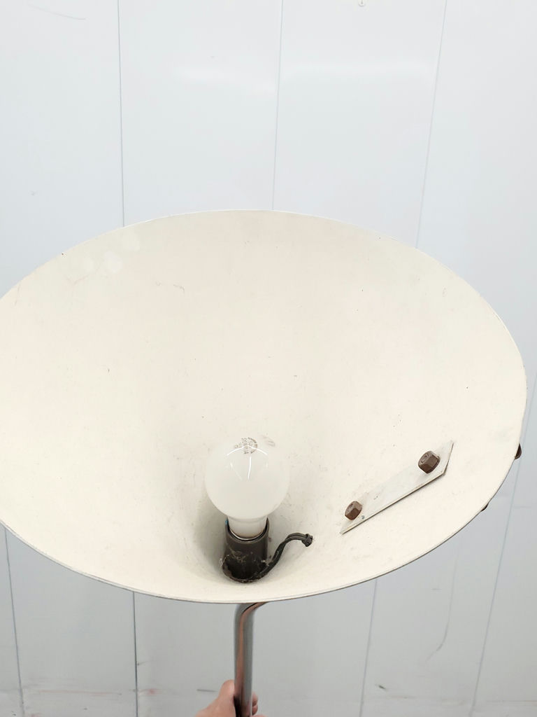 Vintage Robert Sonneman Matte Black Metal Cone Torchiere Floor Lamp - image 10 of 12