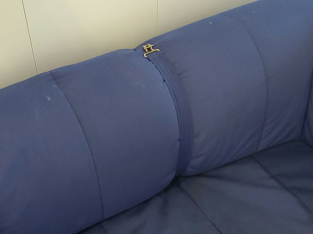 Vintage 1980s IKEA Grinda Blue Quilted Convertible Sofa Bed - image 12 of 18