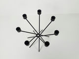 Industrial 6 Armed Black Steel Starburst Candelabra Candle Holder - thumbnail 3 of 9