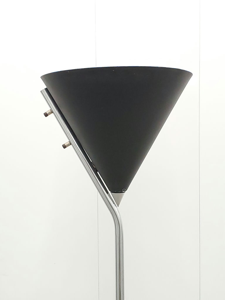 Vintage Robert Sonneman Matte Black Metal Cone Torchiere Floor Lamp - image 3 of 12