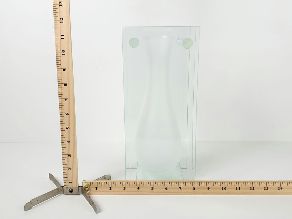 Vintage Leonardo Lifestyle Art Deco Frosted Suspended Clear Glass Panel Vase - image 6 of 9