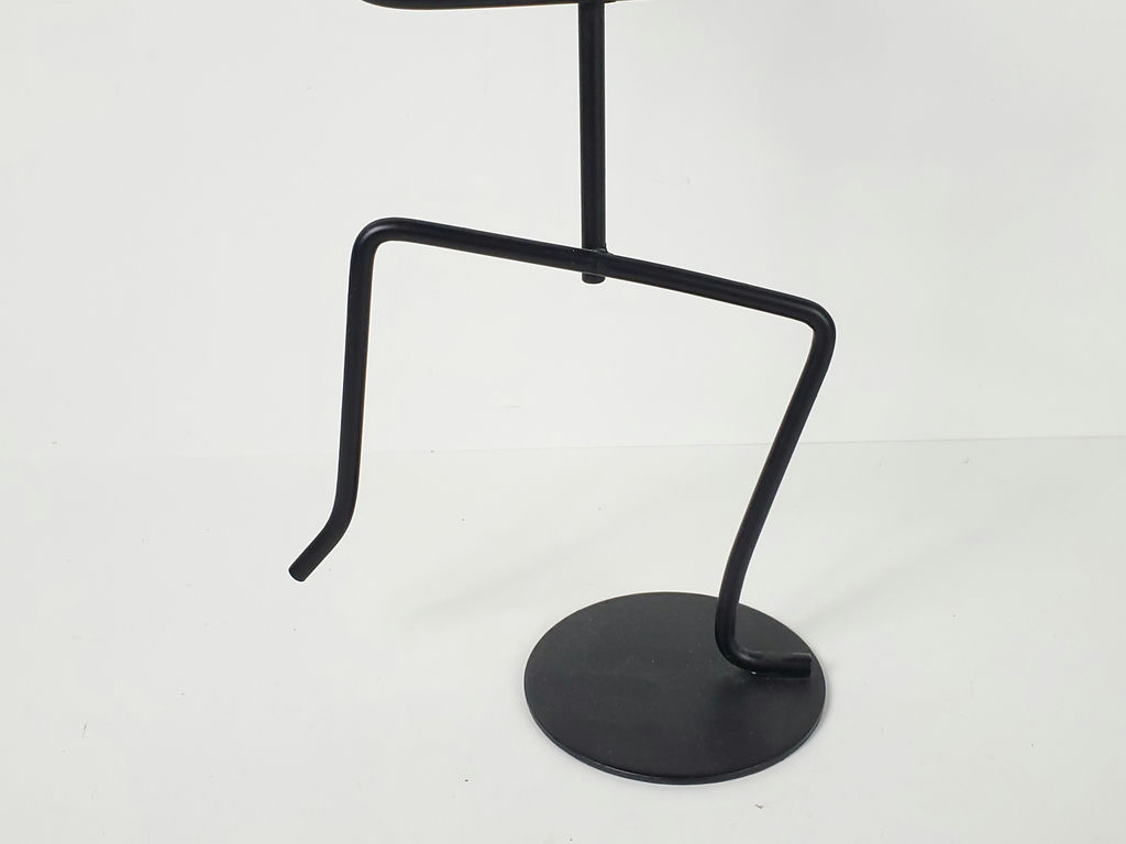 Vintage Memphis Postmodern Black Metal Stick Figure Taper Candle Holder - image 3 of 7