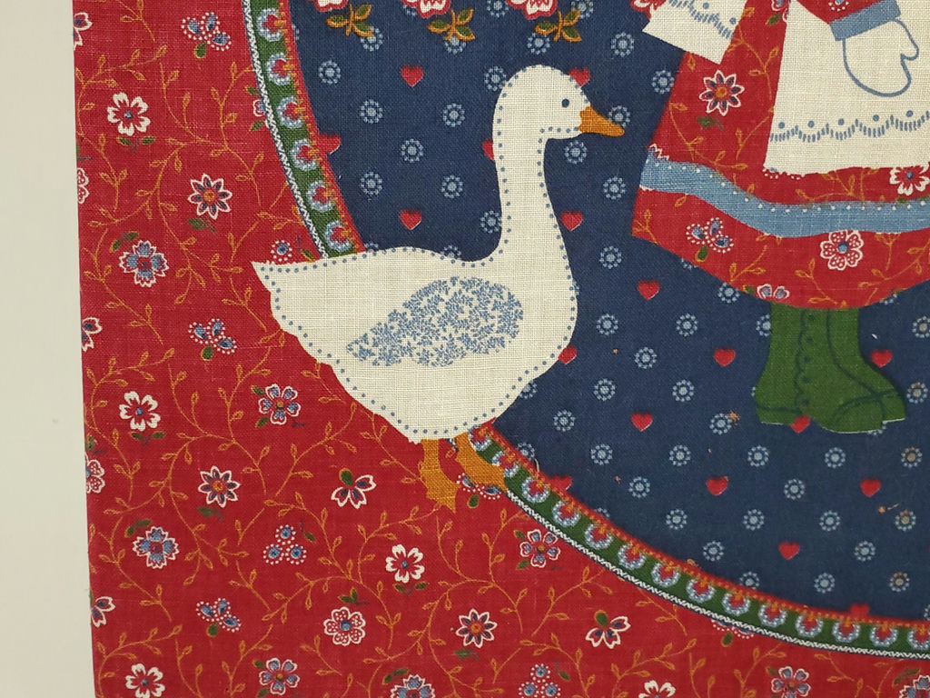 Vintage Sunbonnet Sue Calico Fabric Stretched Wooden Frame Country Wall Art - image 3 of 7