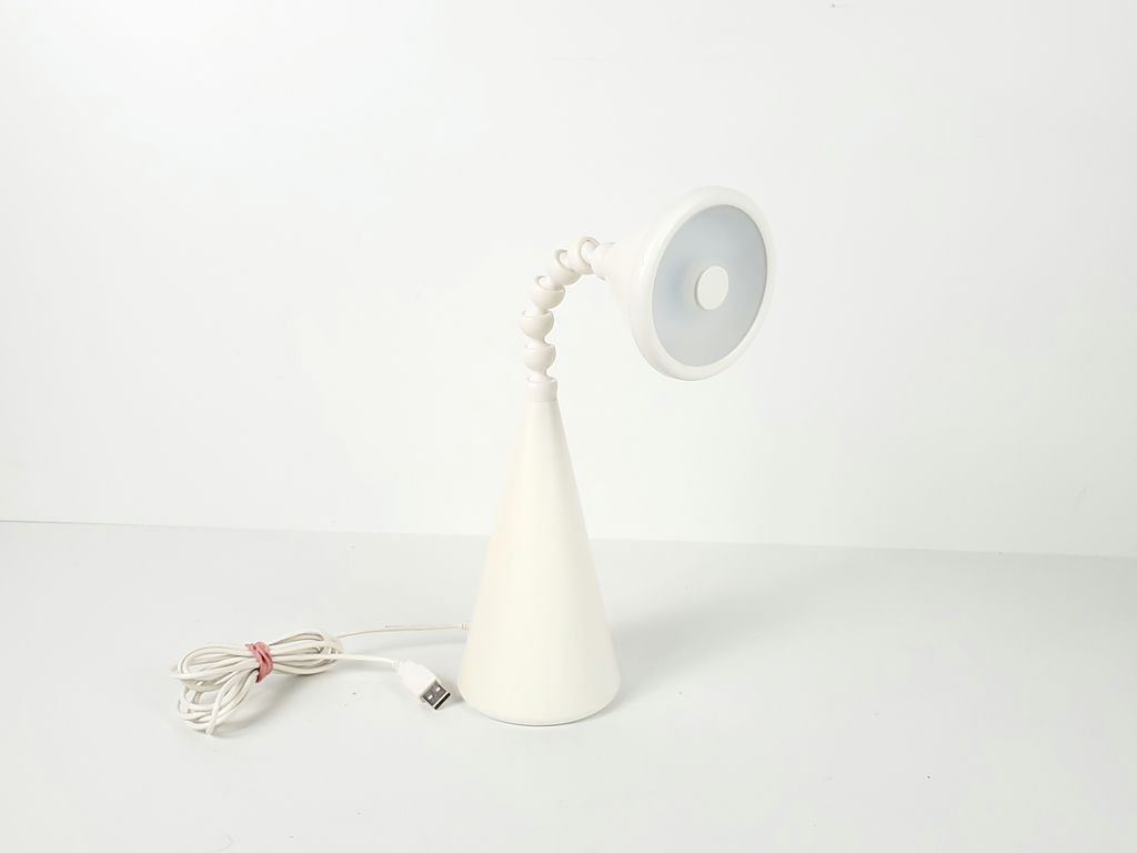 Vintage IKEA Fryebo White Gooseneck Desk Lamp - image 1 of 9