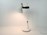 Vintage Industrial Adjustable White Metal Counterbalance Task Desk Lamp - thumbnail 1 of 9