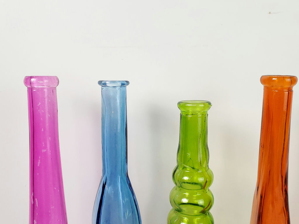 Vintage Mid-Century Colorful Geometric Glass Bud Vases - Set of 4 - image 3 of 8