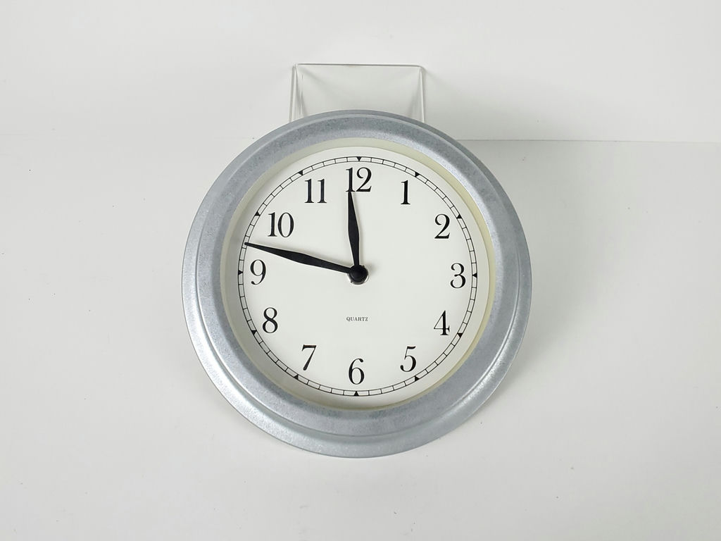 Vintage IKEA Dekad Silver Metal Deep Profile Round Quartz Wall Clock - image 1 of 8