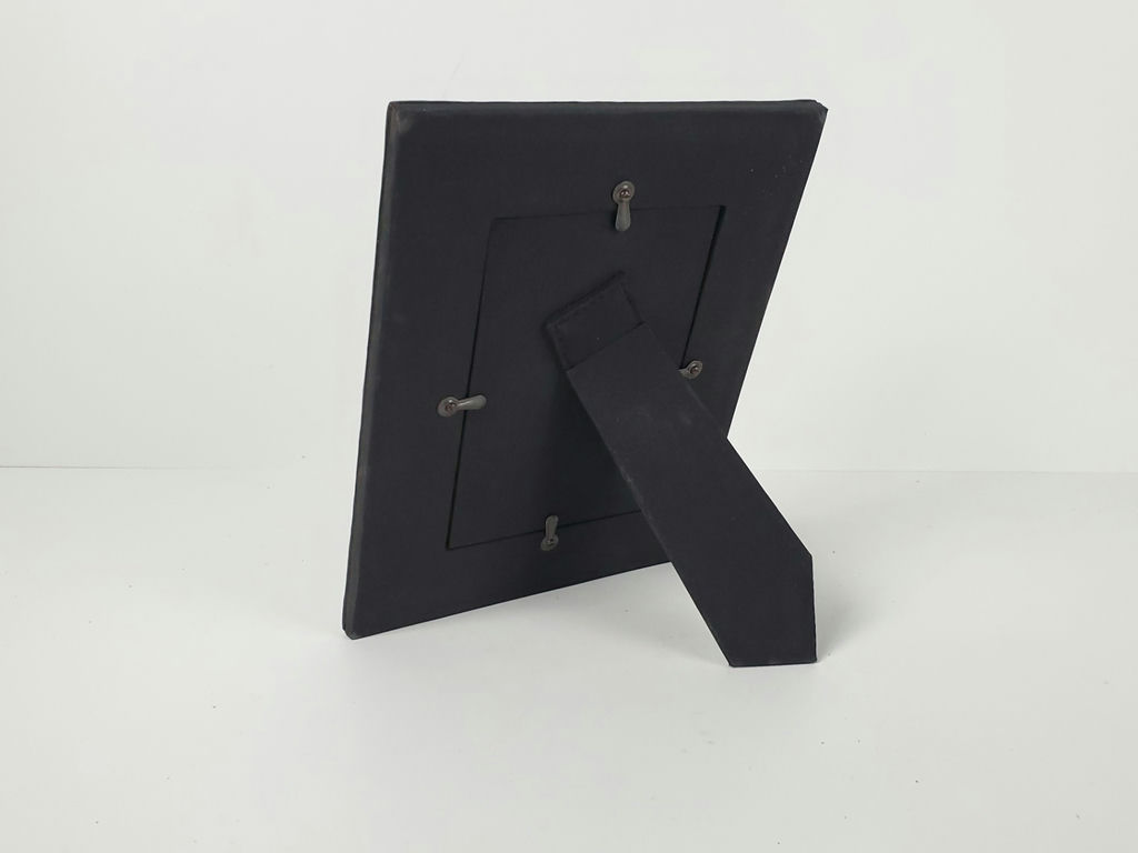 Vintage Y2K Minimalist Black Padded Faux Leather Tabletop Photo Frame - image 7 of 9