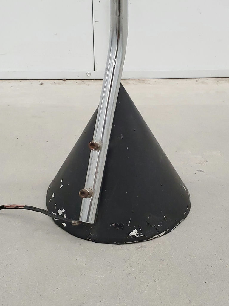 Vintage Robert Sonneman Matte Black Metal Cone Torchiere Floor Lamp - image 7 of 12