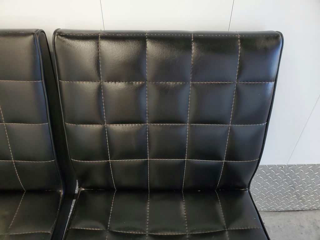 Vintage Mid-Century Modern Tufted 3-Seat Chrome Bench Sofa - image 8 of 16