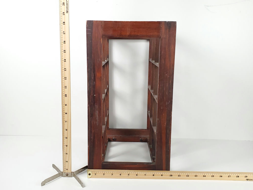 Vintage Wooden Multi Slot Countertop Wine Rack Industrial Grid Bottle Holder - image 7 of 7