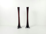 Vintage Amethyst Eiffel Tower Glass Vases - Pair - thumbnail 1 of 10