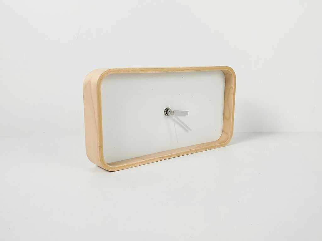 Modern Minimalist Rectangular Bentwood Desk Clock Scandinavian Style - image 1 of 9