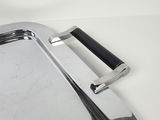 Torre & Tagus Chrome Serving Platter with Black Leather Handles - thumbnail 3 of 10