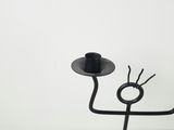 Vintage Memphis Postmodern Black Metal Stick Figure Taper Candle Holder - thumbnail 5 of 7