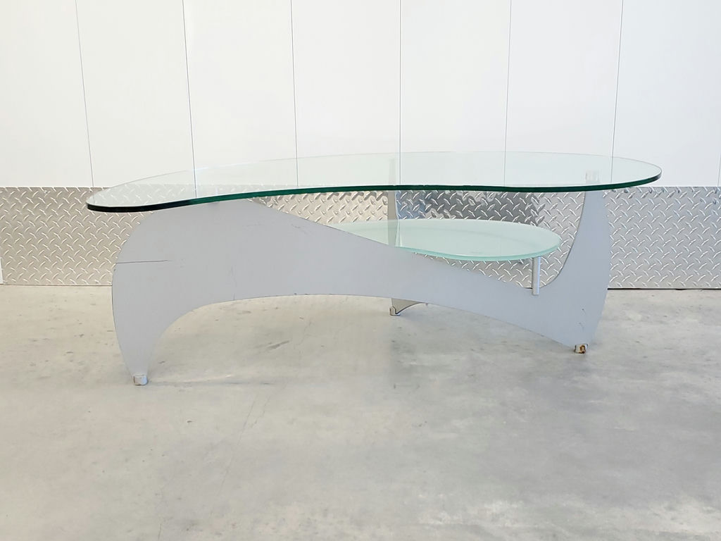 Vintage Mid-Century Modern Biomorphic Glass Kidney Coffee Table - image 10 of 16