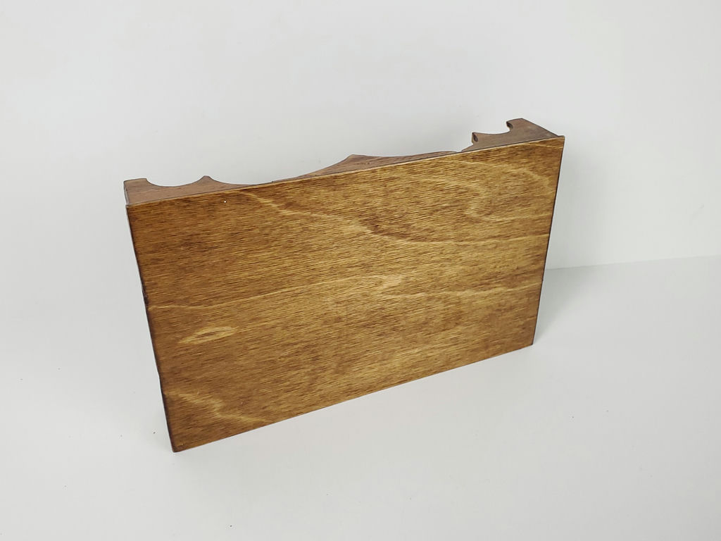 Vintage Handcrafted Scalloped Crown Wooden Napkin Serving Tray - image 6 of 8