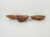 Vintage Mid-Century Monkey Pod Coconut Wood Leaf Serving Bowls - Set of 4 - thumbnail 2 of 9