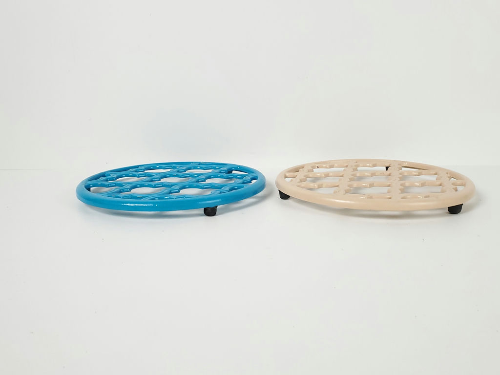 Vintage Home Basics Moroccan Lattice Cast Iron Trivets - Pair - image 2 of 8