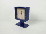 Vintage Memphis Postmodern Blue Wooden Pedestal Desk Clock SKP Japan Quartz - thumbnail 3 of 10