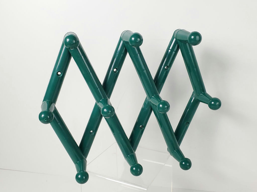 Vintage Memphis Postmodern Plastic Accordion Wall Peg Rack Towel Bar Set - image 2 of 9