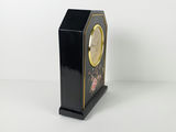 Vintage Charmant Japanese Black Lacquer Floral Mantel Clock - thumbnail 8 of 12