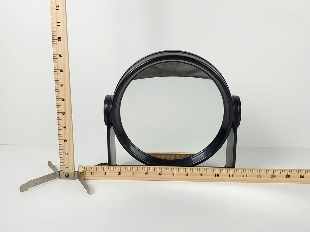 Vintage Black Plastic Swivel Double Sided Countertop Vanity Makeup Mirror - image 7 of 7