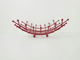Vintage IKEA Red Wire Atomic Metal Fruit Basket Bowl with Ball Feet - thumbnail 2 of 7