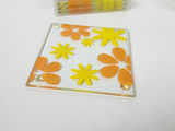 Vintage Retro Floral and Striped Glass Drink Coasters - 2 Set - thumbnail 5 of 8