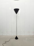 Vintage Robert Sonneman Matte Black Metal Cone Torchiere Floor Lamp - thumbnail 1 of 12