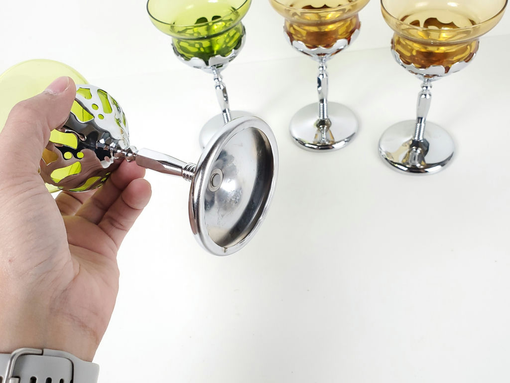 Vintage Farber Brothers Krome Kraft Coupe Cocktail Glasses - Set of 4 - image 5 of 8