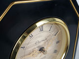 Vintage Charmant Japanese Black Lacquer Floral Mantel Clock - thumbnail 10 of 12