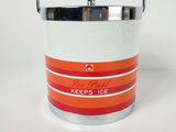 Vintage Japanese Iruka Retro Orange Striped Insulated Ice Pail Bucket - thumbnail 4 of 10