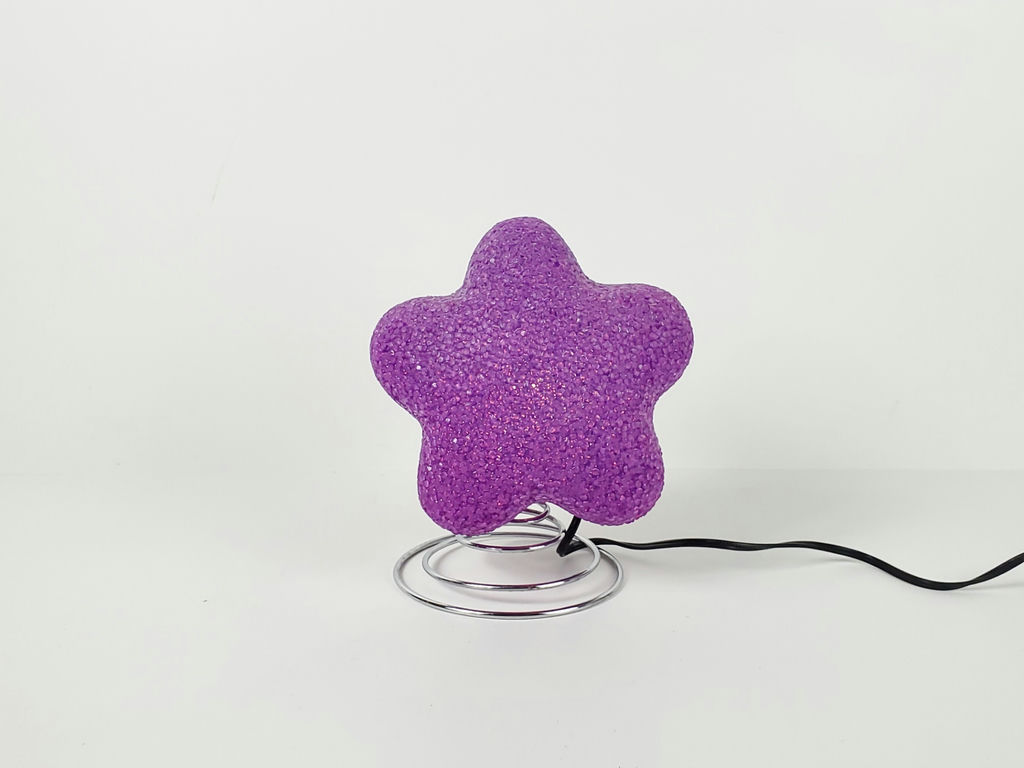 Vintage 90s Y2K Purple Melted Plastic Popcorn Star Accent Lamp Spring Base - image 1 of 8