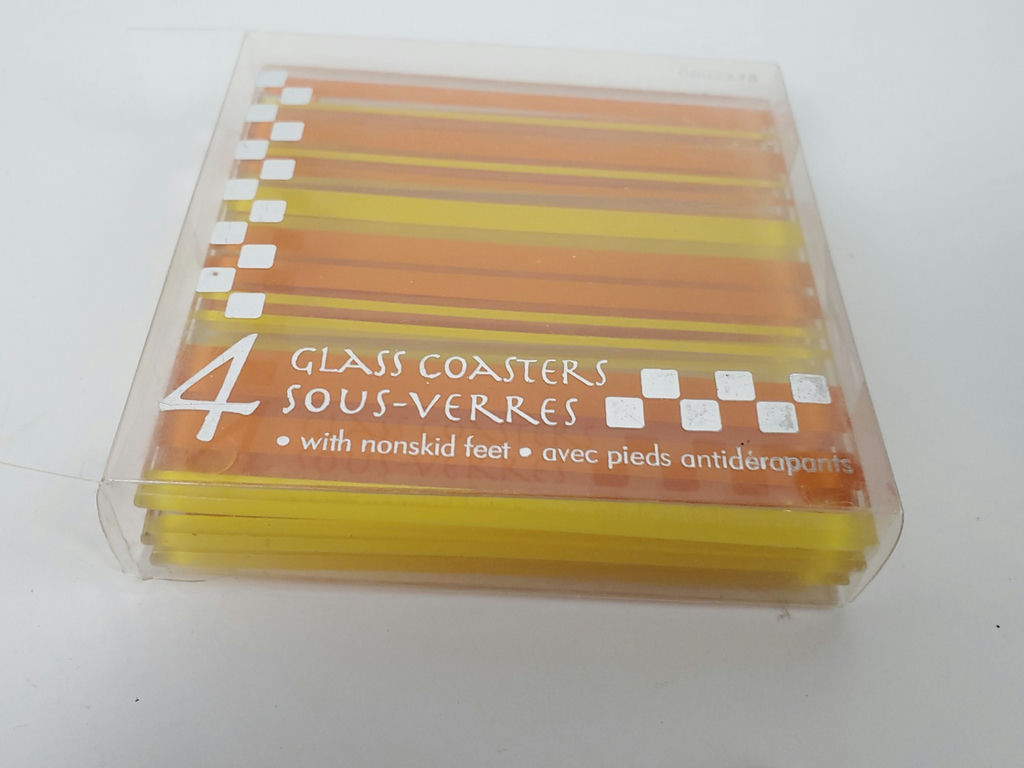 Vintage Retro Floral and Striped Glass Drink Coasters - 2 Set - image 7 of 8