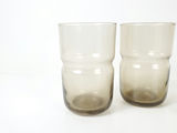 Vintage Mid-Century Smoked Brown Glass Stackable Tumblers - Set of 3 - thumbnail 3 of 7