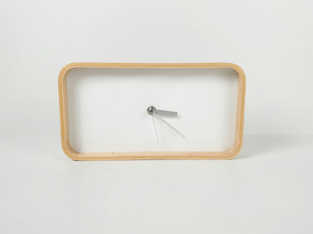 Modern Minimalist Rectangular Bentwood Desk Clock Scandinavian Style - image 2 of 9