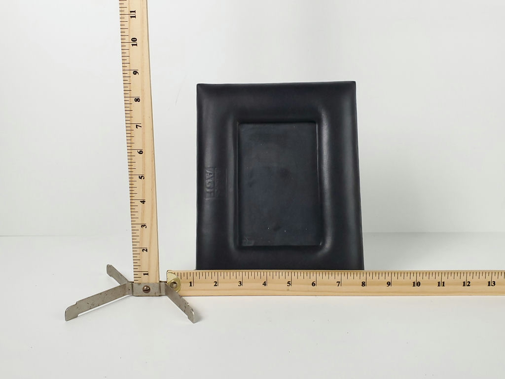 Vintage Y2K Minimalist Black Padded Faux Leather Tabletop Photo Frame - image 9 of 9