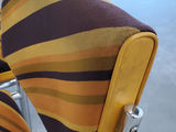 Pair of Vintage Mid-Century Striped Chrome Dining Chairs - thumbnail 9 of 10
