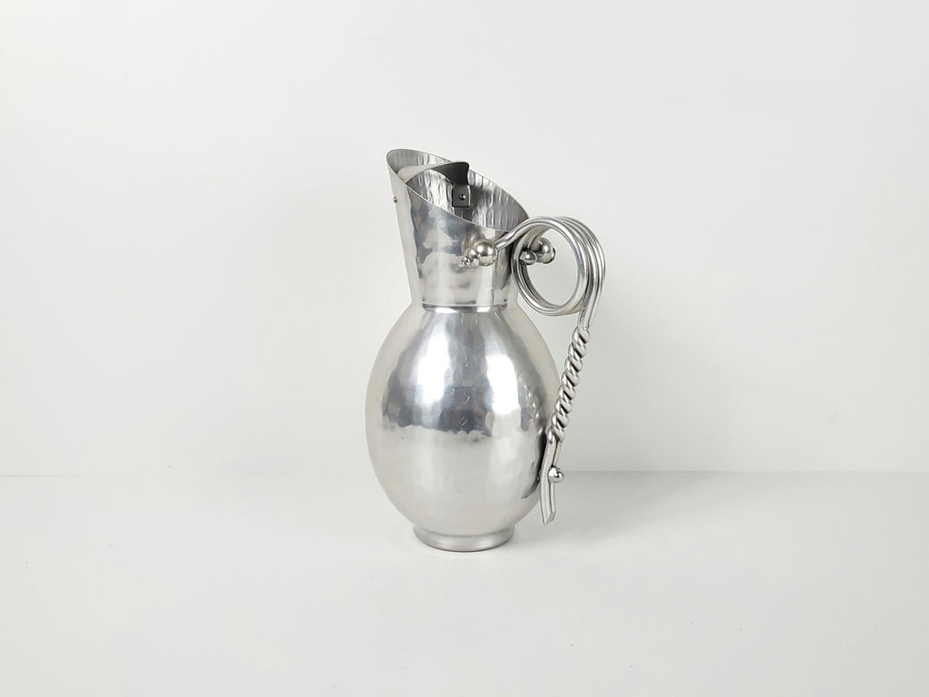Vintage Buenilum Hammered Aluminum Water Pitcher Jug - image 1 of 10