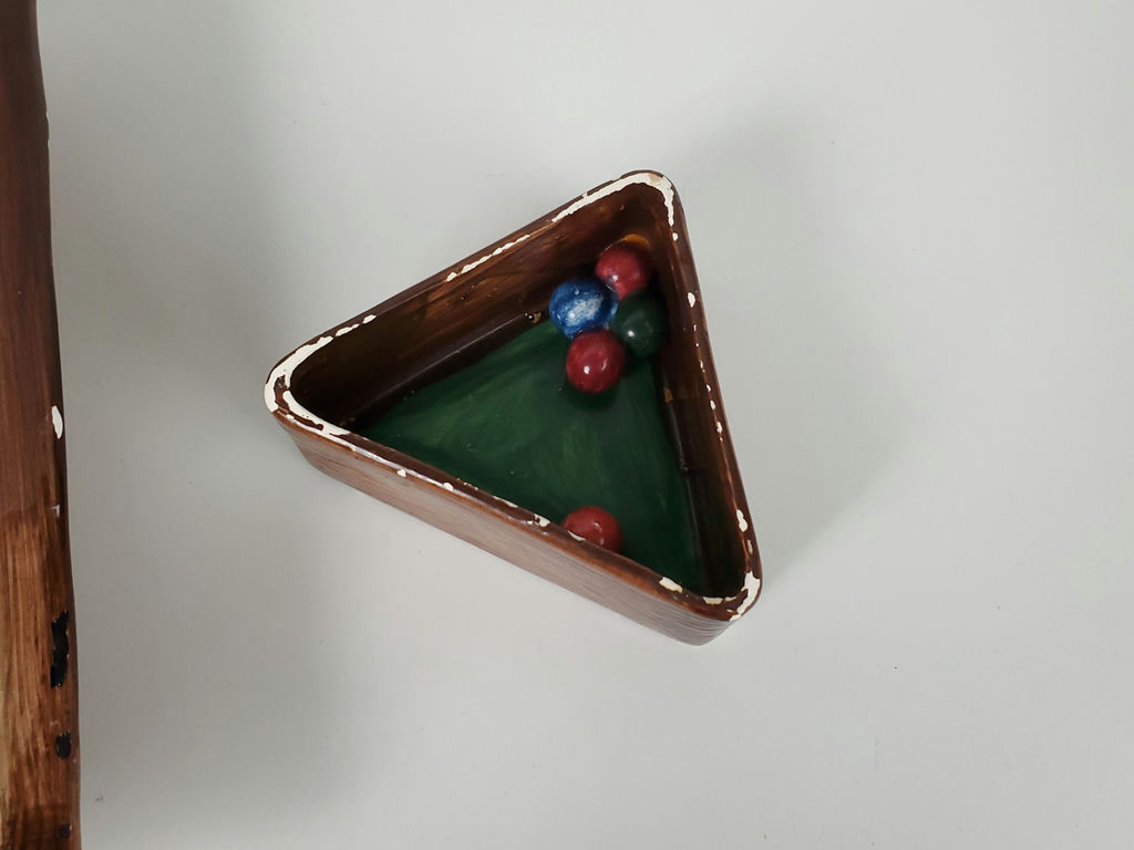 Vintage Cardinal Inc Handpainted Ceramic Pool Table Chip and Dip Set - image 7 of 13