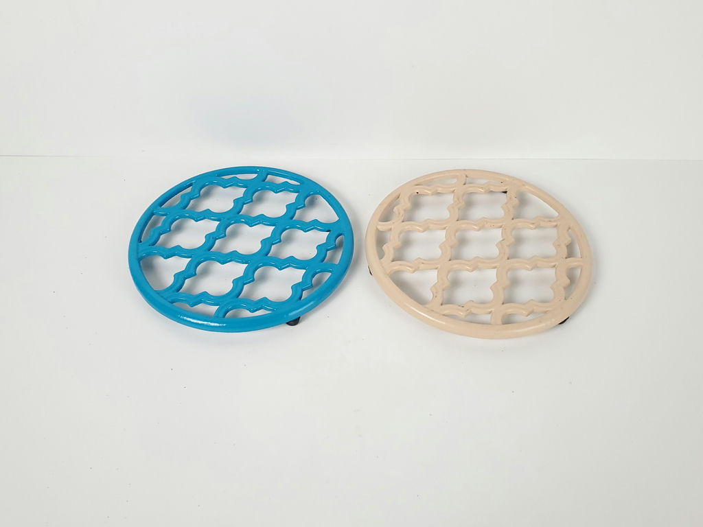 Vintage Home Basics Moroccan Lattice Cast Iron Trivets - Pair - image 1 of 8