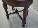 Vintage Antique Style Wooden Oval Side Table with Spindle Legs - thumbnail 7 of 13
