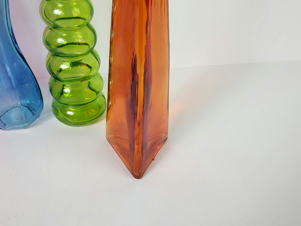 Vintage Mid-Century Colorful Geometric Glass Bud Vases - Set of 4 - image 6 of 8