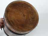 Vintage KMC Japan Solid Wood Barrel Ice Bucket with Leather Accents - thumbnail 8 of 10