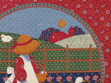 Vintage Sunbonnet Sue Calico Fabric Stretched Wooden Frame Country Wall Art - thumbnail 5 of 7