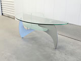 Vintage Mid-Century Modern Biomorphic Glass Kidney Coffee Table - thumbnail 3 of 16